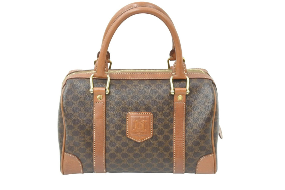 Celine Boston Handbag Macadam All over Pouch Clutch Brown